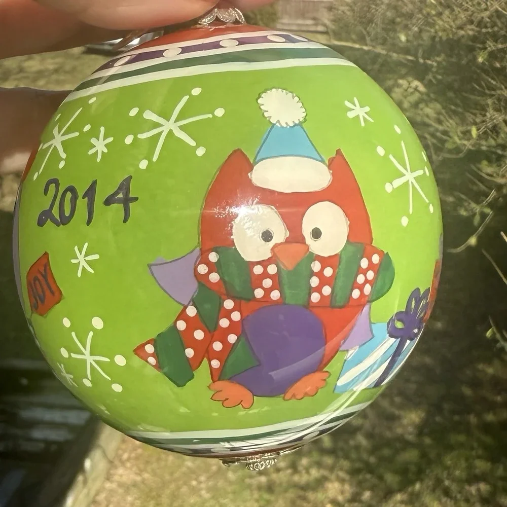 Pier One Collectible Li Bien Owls Ornament 2014 B Beautifully Made‎ Christmas